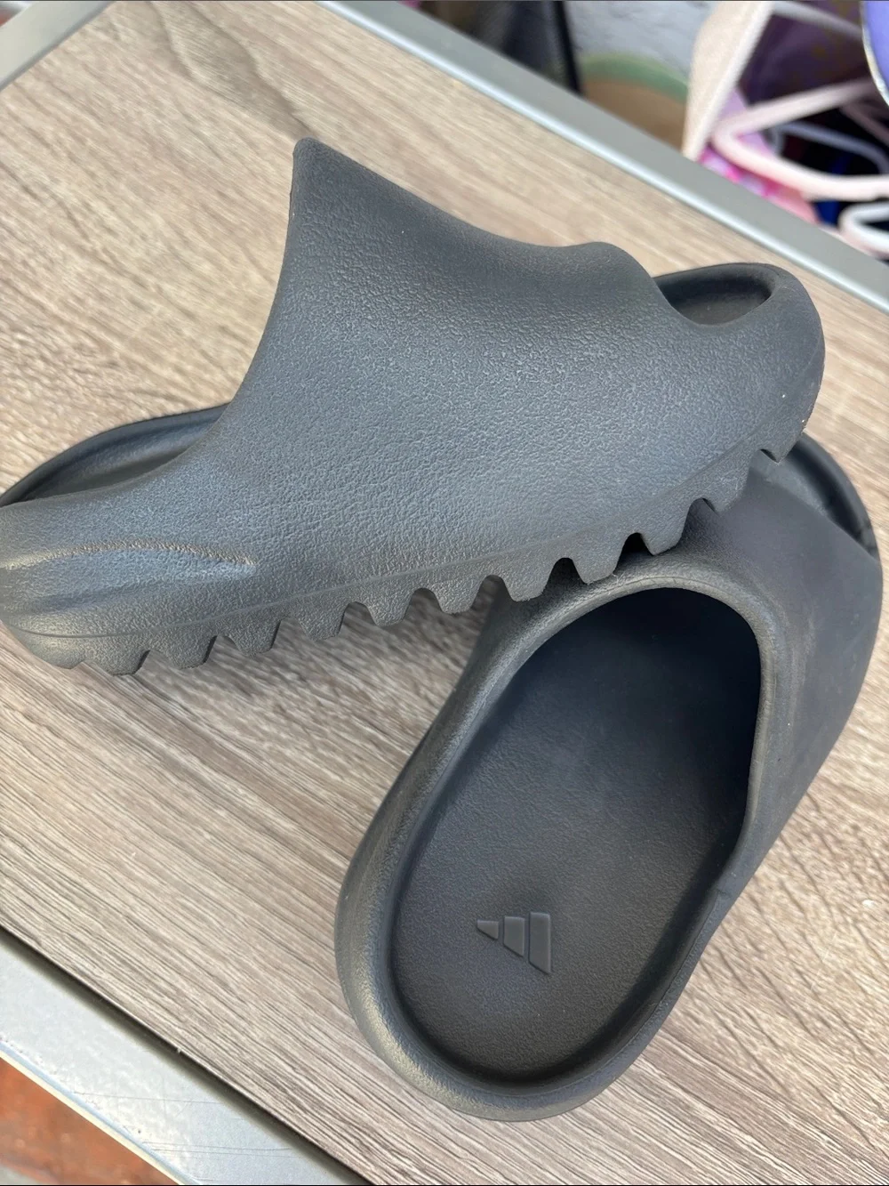 Adidas Yeezy slides onyx black slip on